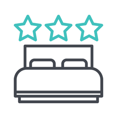 bed with stars above icon